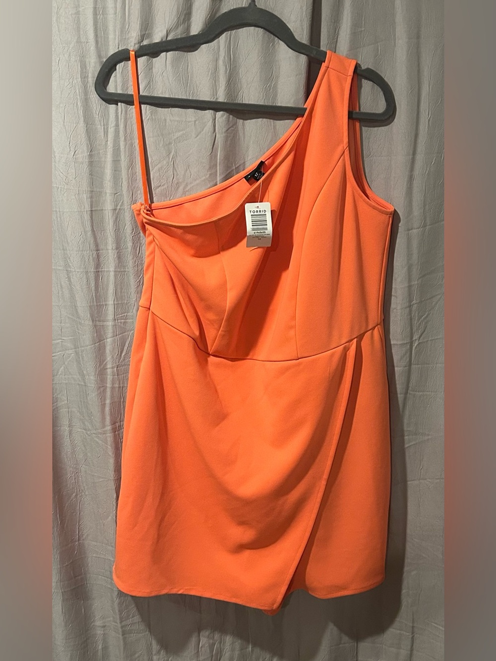 Tobi One-Shoulder Coral-Orange Skort